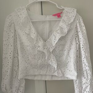 Lilly Pulitzer White Eyelet Top